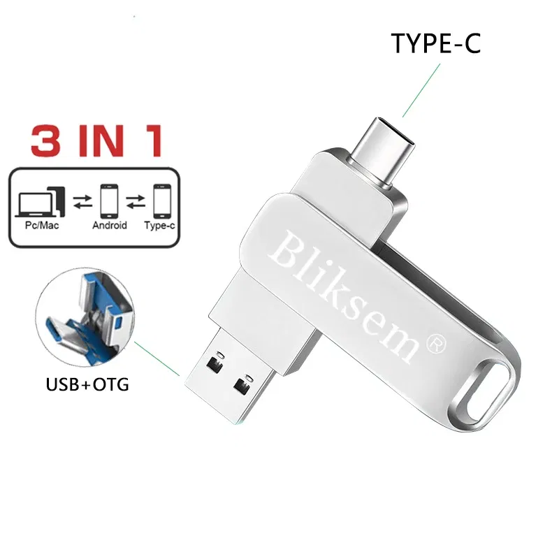 Pen Drive 64GB OTG 128GB Type C USB 2.0 Flash Drive External Memory Stick for SmartPhone MacBook Tablet