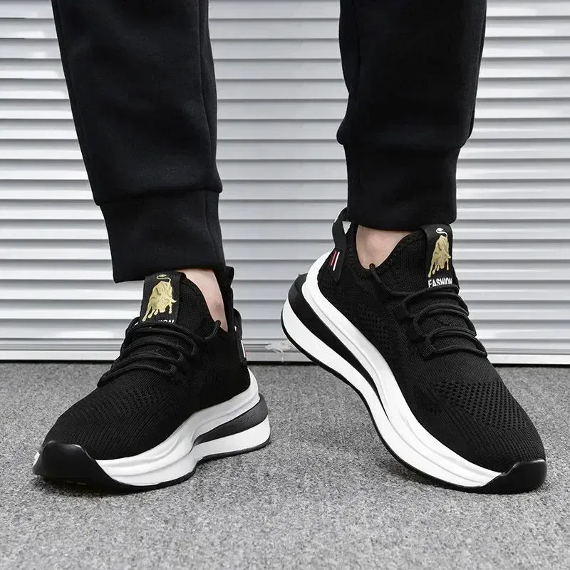 Color: Black, Shoe Size: 43 - 2024 Men's Sports and Casual Shoes Summer Fashion New Shoes Round Toe Black Spring Men's Shoes