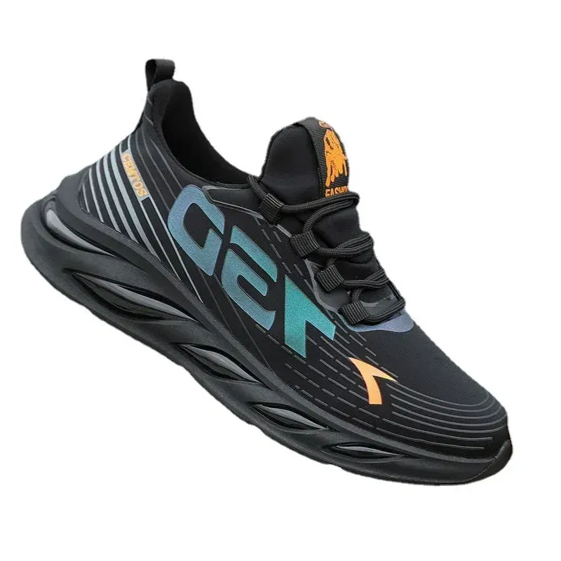 Color: Black, Shoe Size: 43 - 2024 Men's Sports and Casual Shoes Summer Fashion New Shoes Round Toe Black Spring Men's Shoes