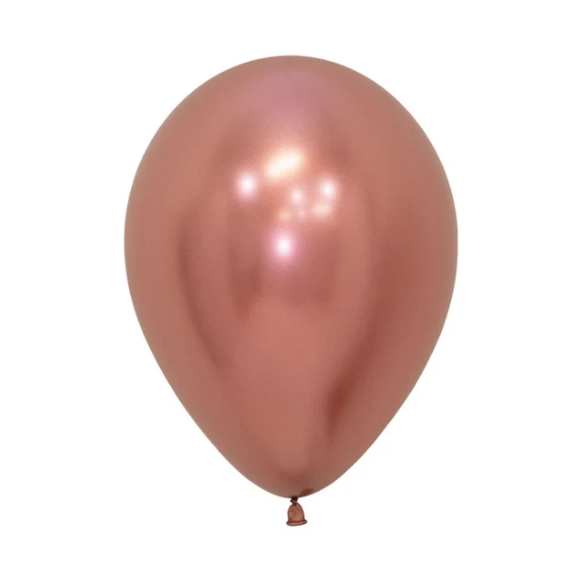 Metallic Reflex Rose Gold Latex Balloons (Pack Of 50)