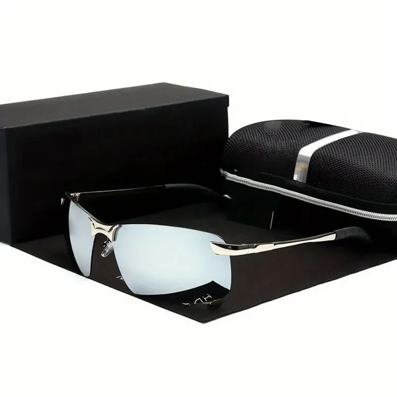 Trendy Rimless Polarized Glasses with Metal Frame