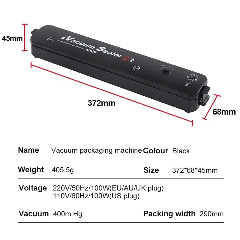 Color: WHITE - Electric Vacuum Sealers Food Sealer Machine Foods Fresh Storage Vacuum Sealer Machine Plastic Bags Sealer For Storage Food