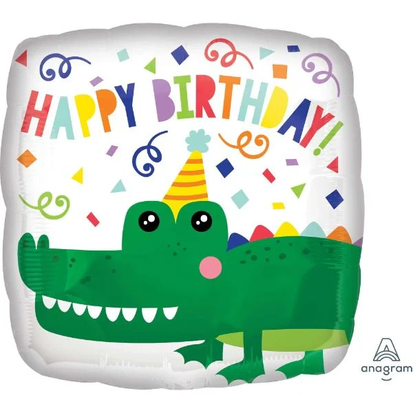 Balloon - 45cm Standard HX Gator Happy Birthday