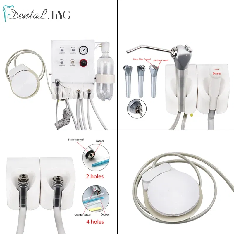 Color: Green, Ships From: CHINA - Portable Dental Turbine Unit Air Control 3 Way Syringe Handpiece Tubing Foot Switch Dental Equipments Work With Air Compressor