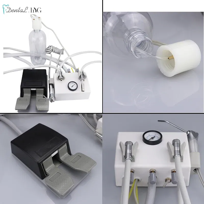 Color: Green, Ships From: CHINA - Portable Dental Turbine Unit Air Control 3 Way Syringe Handpiece Tubing Foot Switch Dental Equipments Work With Air Compressor
