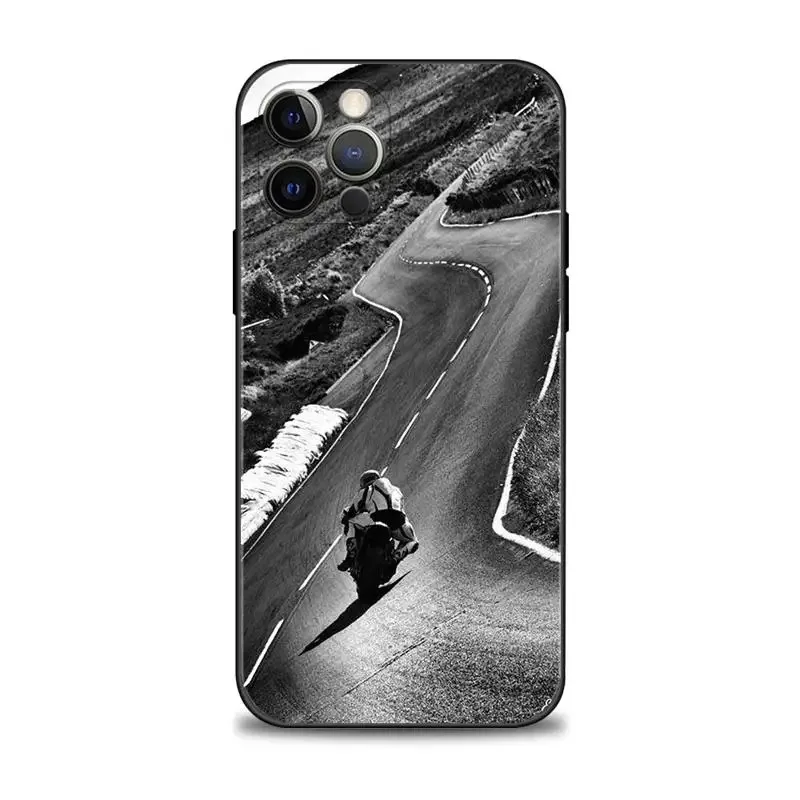 Color: black, Material: aluminum - Moto Cross Motorcycle Sports Phone Case For iPhone 16 15 14 13 12 11 Pro Max XS X XR Plus Mini Luxury Black Soft Cover Funda