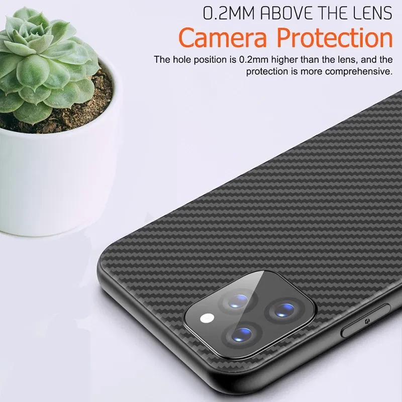 Color: black, Material: aluminum - Luxury Carbon Fiber Silicone Case for iPhone 13 11 12 14 15 16Pro Max XSMAX XR XS  X SE 5 6 6S 7 8 14Plus  Protective Soft Cover