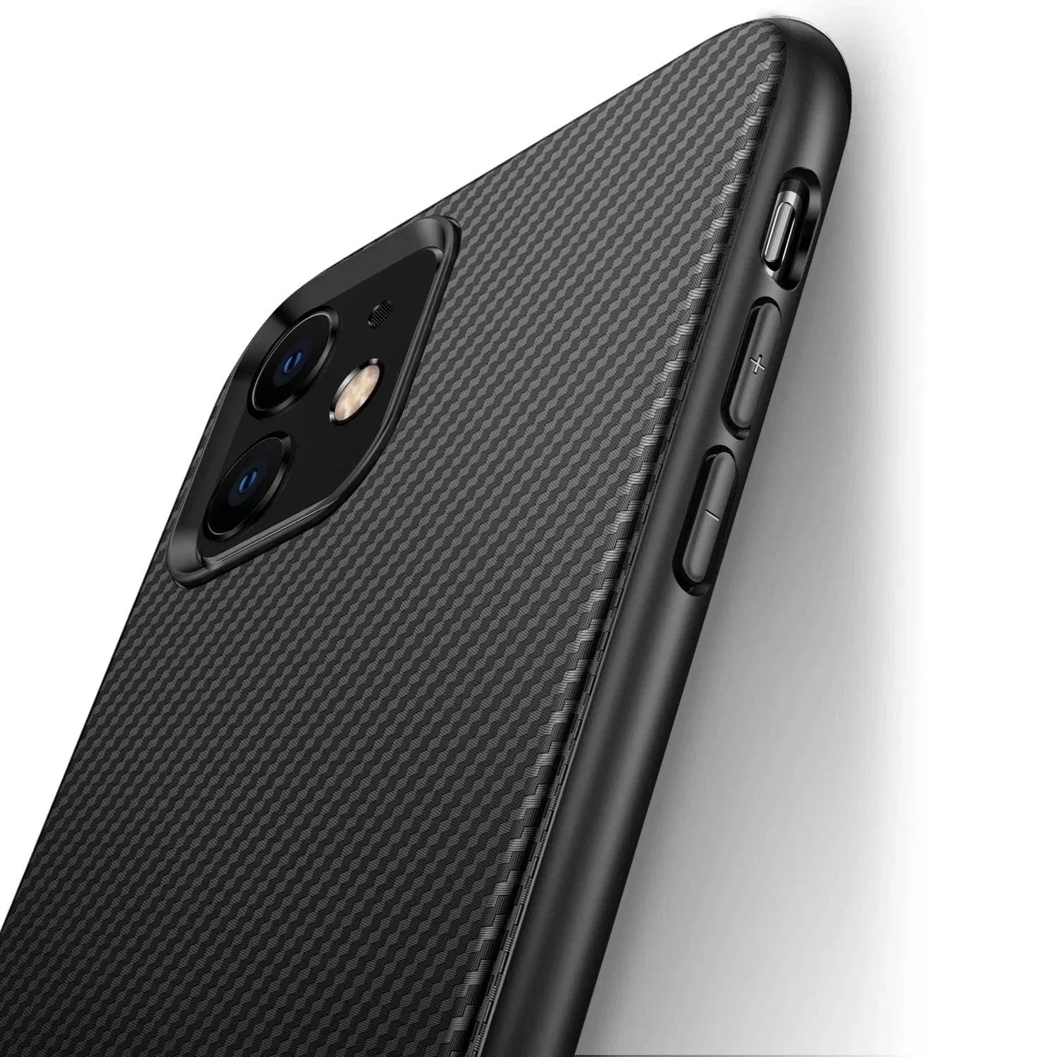 Color: black, Material: aluminum - Luxury Carbon Fiber Silicone Case for iPhone 13 11 12 14 15 16Pro Max XSMAX XR XS  X SE 5 6 6S 7 8 14Plus  Protective Soft Cover
