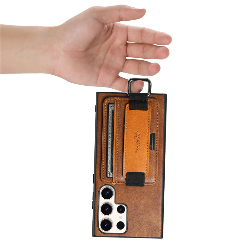 Color: Brown, Material: Microfiber - Leather Wallet Phone Case For Samsung Galaxy S24 S23 S22 FE Ultra Plus A53 A54 A13 A14 A24 A34 Note20Ultra Card Holder Cover