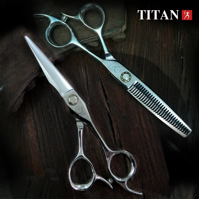 Color: Green - TITAN professional barber scissors 6inch cutting hair thinning set shear JP ATS314 stainless steel