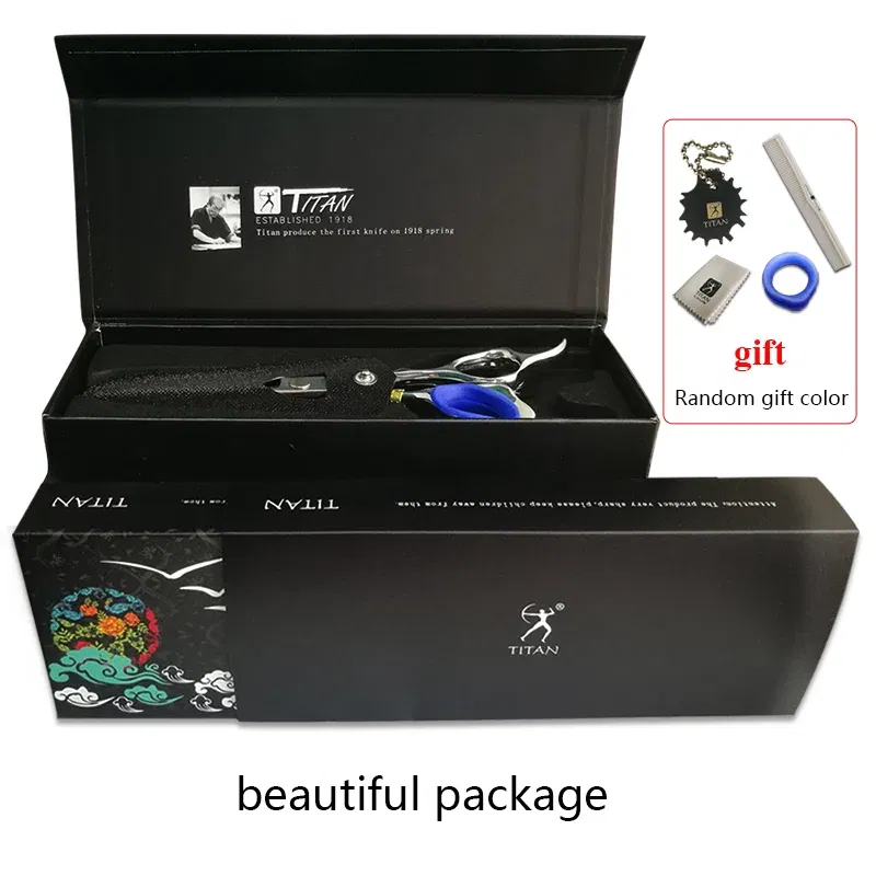 Color: Green - TITAN professional barber scissors 6inch cutting hair thinning set shear JP ATS314 stainless steel