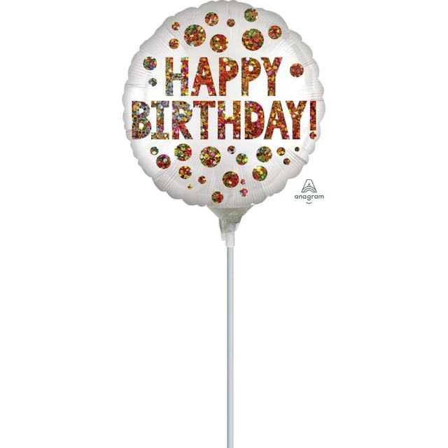 Foil Balloon - Satin Infused Happy Birthday Sequins (22cm)