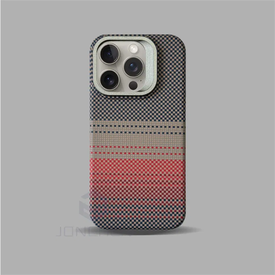 Color: black, Material: PU - Luxury Magnetic Stand Metal Lens Relief Carbon Fibre Pattern For Magsafe Case For iPhone 15 14 13 Pro Max Shockproof Back Cover
