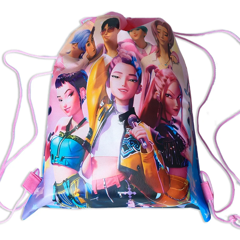Color: WHITE, Size: 12cm, Ships From: CHINA - Kpop Demon Hunters Backpack 34*27cm Singer Bags Children's Toy Drawstring Bag Party Favors Kid Birthday Party Supplies Gifts Toy