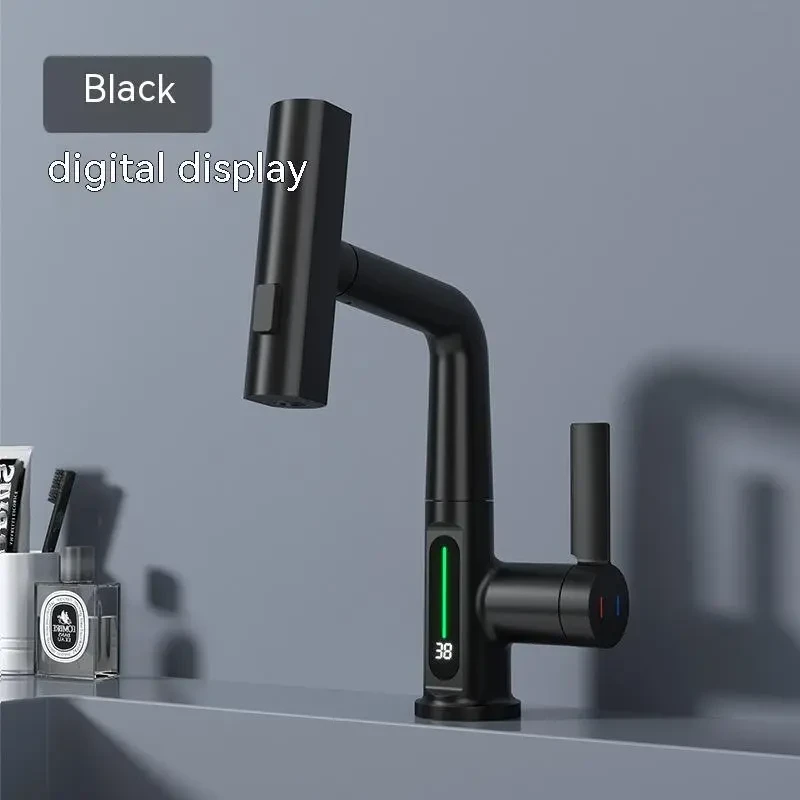 Intelligent Digital Display Faucet Pull-out Basin Faucet