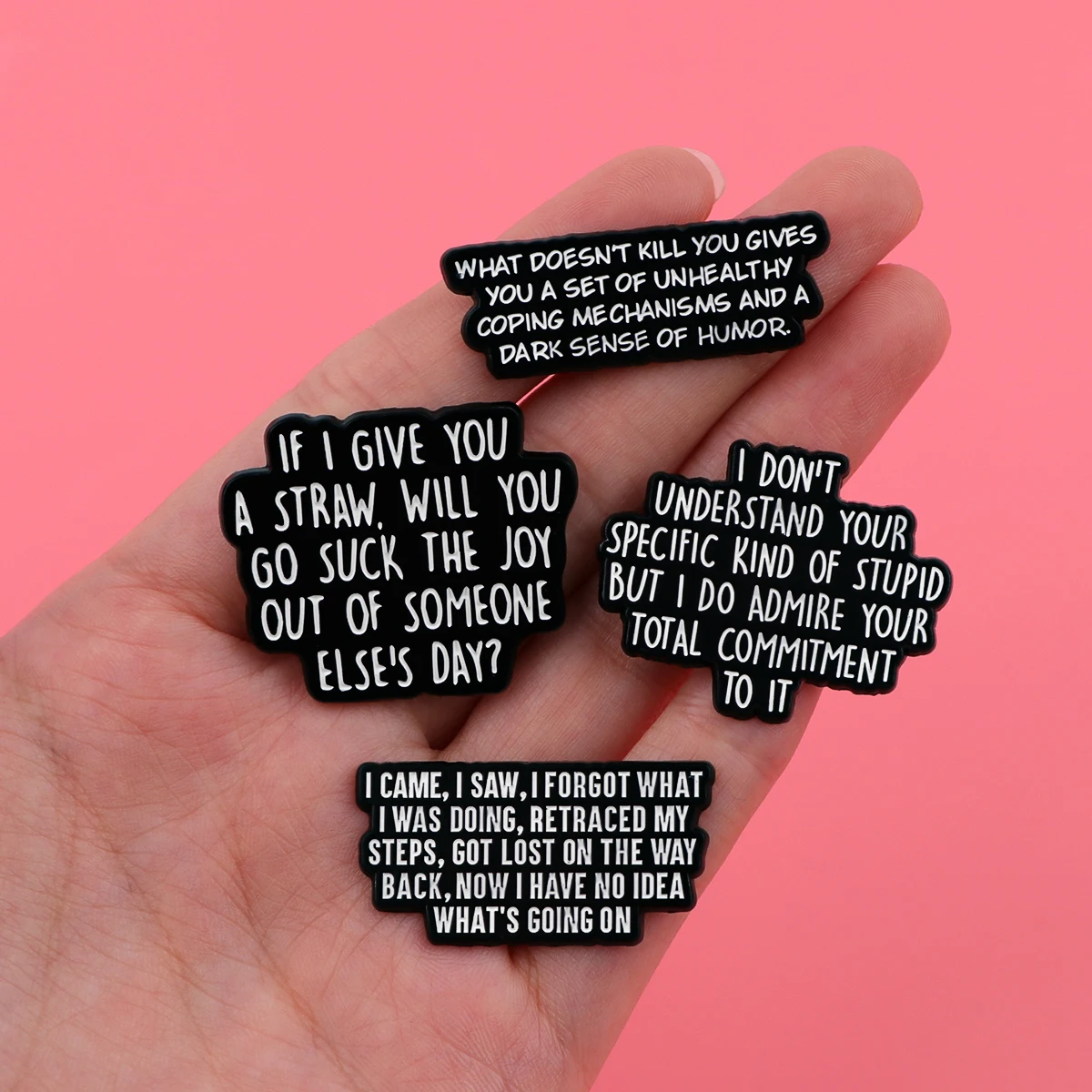 Metal color: Antique Bronze Plated - Funny Quotes Enamel Pin loves you Brooch Pines Lapel Pins Badge on Backpack Clothing Accessories Fashion Jewelry Friends Gifts