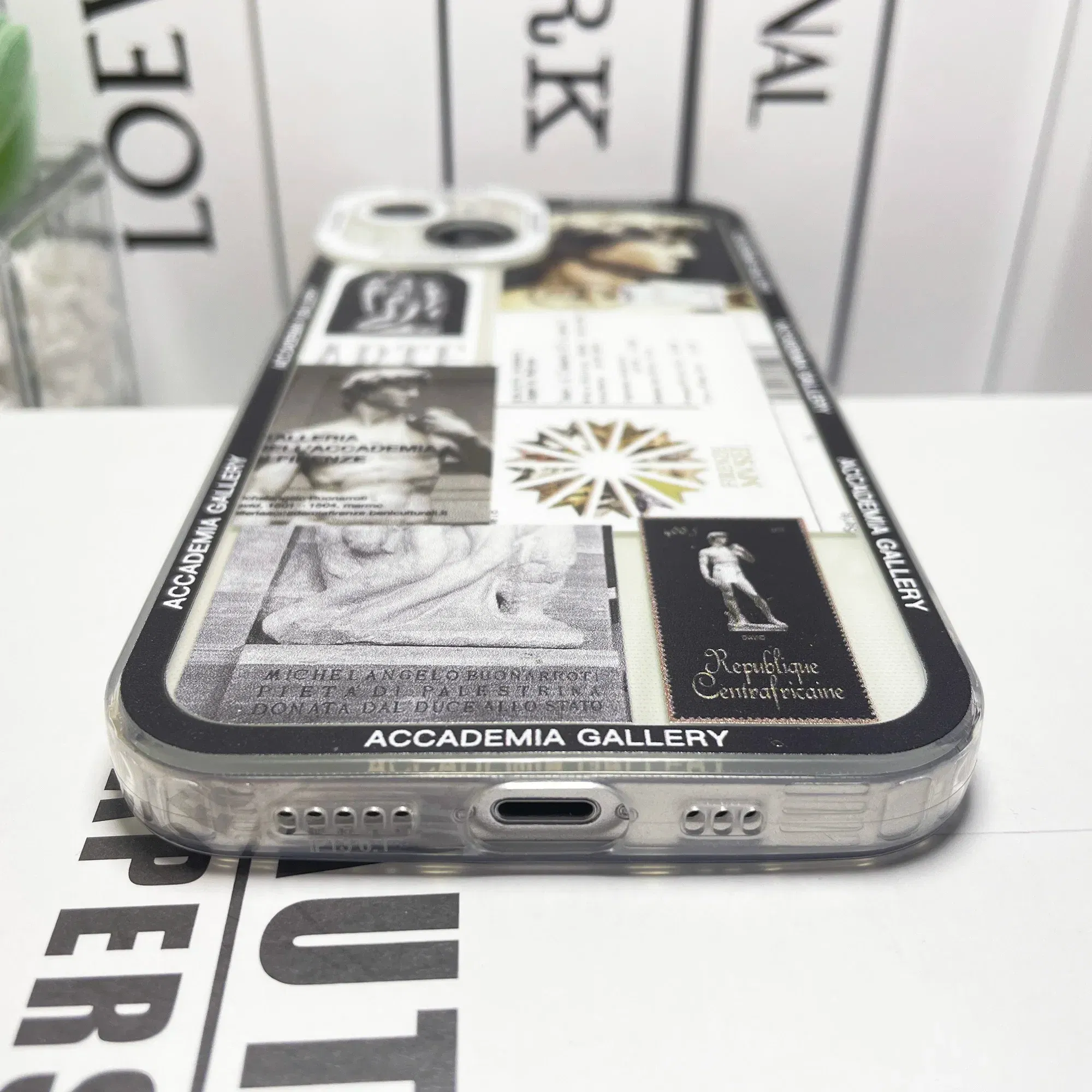 Color: Blue, Material: PU - Van Gogh David Museum Tickets Stickers Collage Art Phone Case For iPhone 14 13 12 11 Pro Max Mini XS X XR SE 7 8 Plus Soft Cover