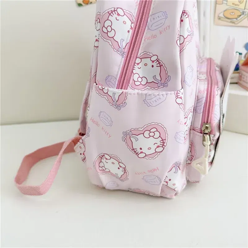 Color: Brown, Size: 16 inches - Sanrioed Anime Hello Kitty Cinnamoroll My Melody Kuromi Cute Kid Backpack Kawaii Cartoon Leather Mini School Bag Holiday Gift