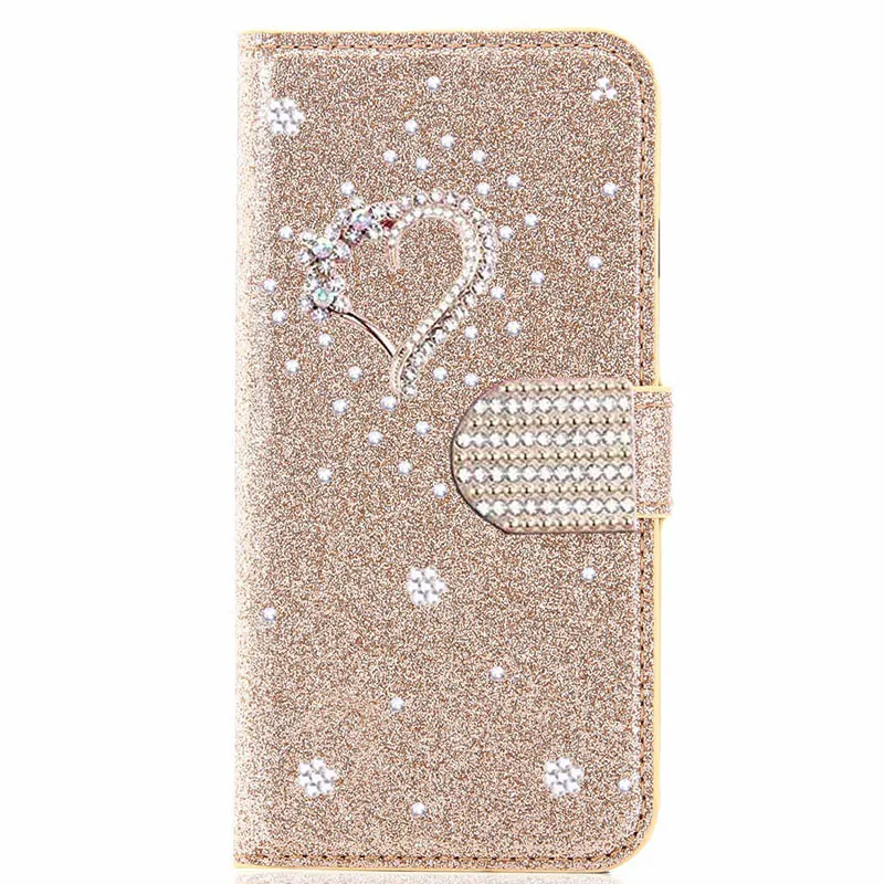 Color: Gold, Material: Microfiber - Glitter Wallet Leather Case For Samsung Galaxy S25 FE S24 Ultra S23 Plus S22 S21 A35 A36 A56 A55 A13 A14 A15 A16 A26 A34 A33 A54