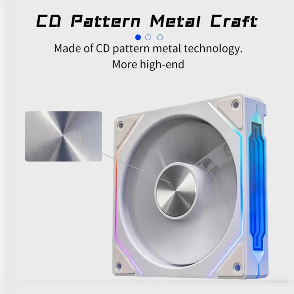 Color: Blue, Blade Color: Other, RGB Support: A-RGB - Prism 4RS ARGB CPU Case Fan 120mm Infinity Mirror Design 5V 3PIN Motherboard Lighting Sync 4PIN PWM 800-1800RPM Case Cooler Fan