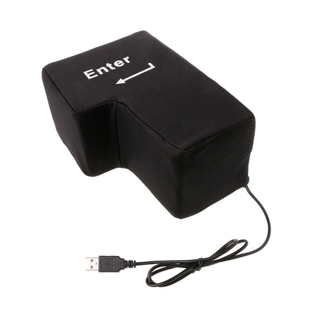 Color: black - Decompression Computer Big Enter Key USB Keyboard Vent Button Pillow Accessories