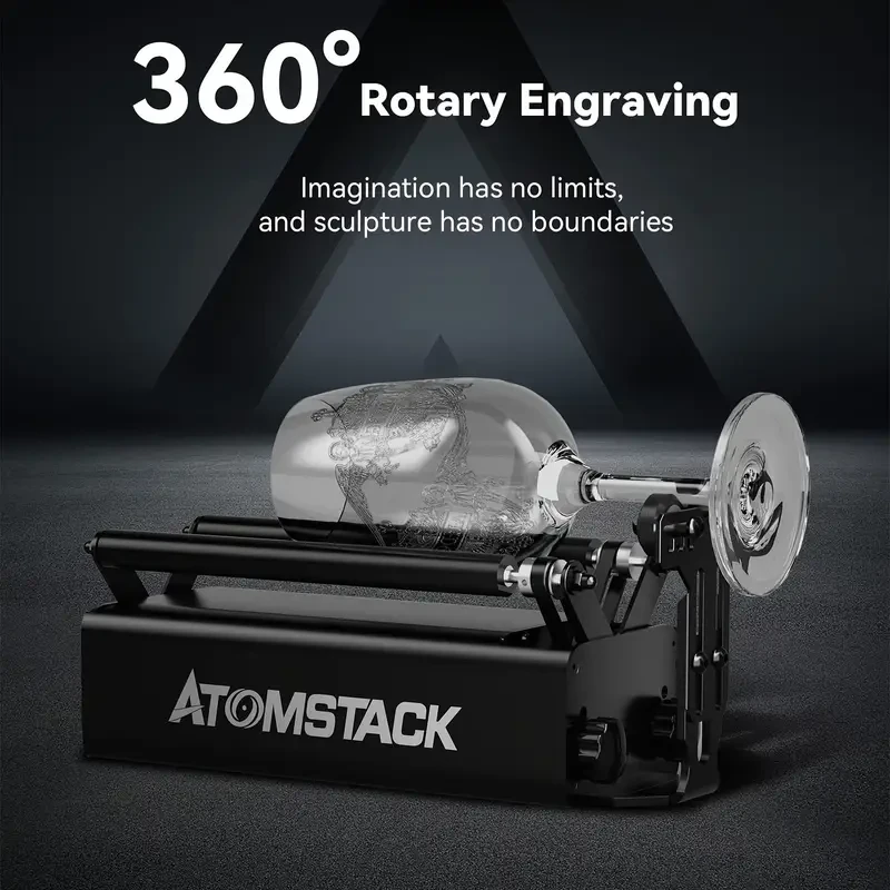Laser Rotary Roller, Laser Engraver Y-Axis Rotary Roller with 360 Rotating Engraving for Engraving Cylindrical Objects