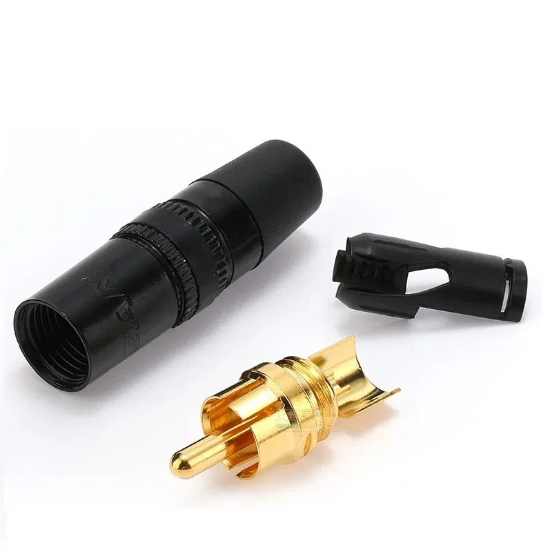 Color: green - 1pcs REAN RCA audio AV video plug gold-plated large tail diameter NYS366-BG fever HIFI DVD