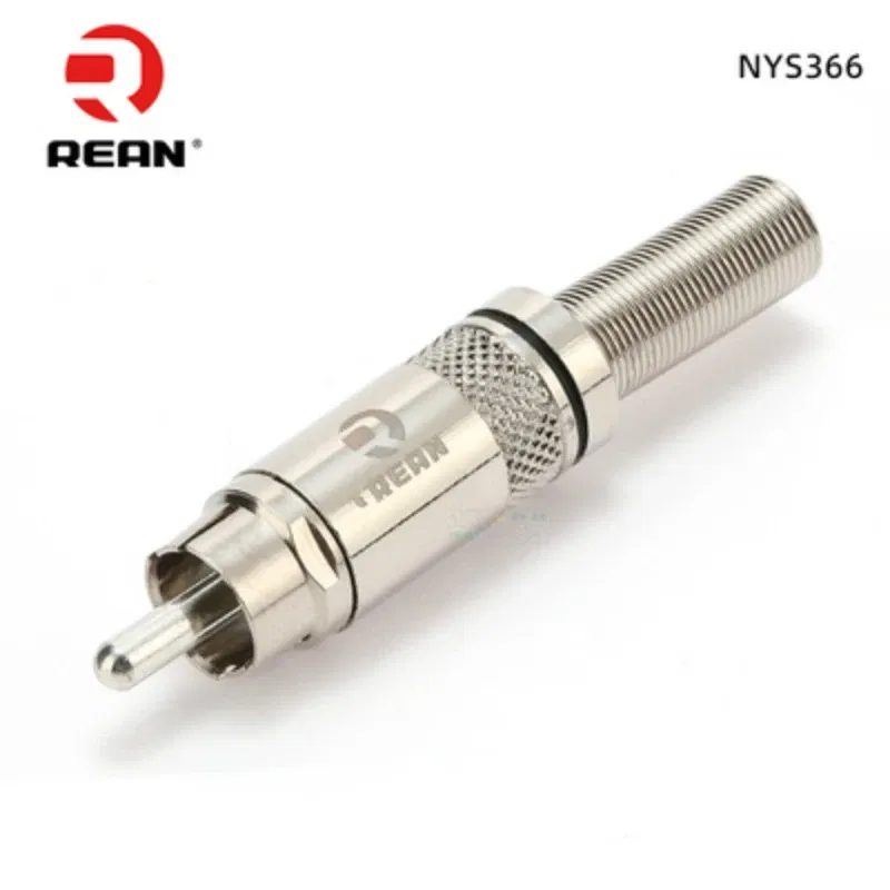 Color: green - 1pcs REAN RCA audio AV video plug gold-plated large tail diameter NYS366-BG fever HIFI DVD