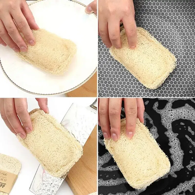 Color: Red, Ships From: CHINA - Natural Luffa Dish Washing Cloth Sponge Loofah Scrub Pad Dish Pot Easy To Clean Scrubber Sponge Kitchen Clean Brushes Pad