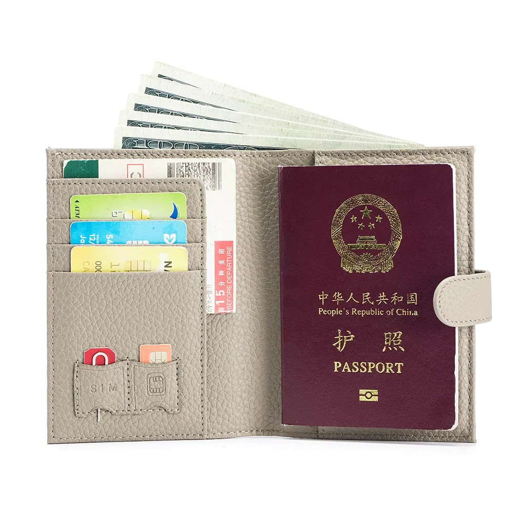 Color: Red - Genuine Cow Leather Passport Holder Travel Wallet with Zipper Pocket Card Holder RFID Blocking Bifold Wallet for Men and Women