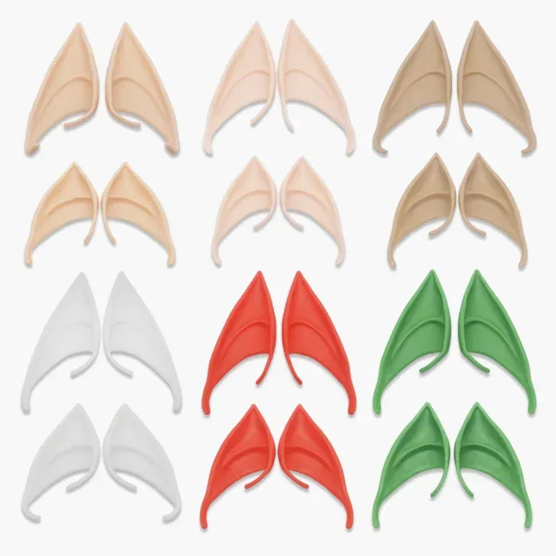 Color: DEEP BLUE - 1Pairs Cosplay Latex Fairy Angel Elf Ears Halloween Masquerade Party Costumes Halloween Party Decoration Supplies Photo Props