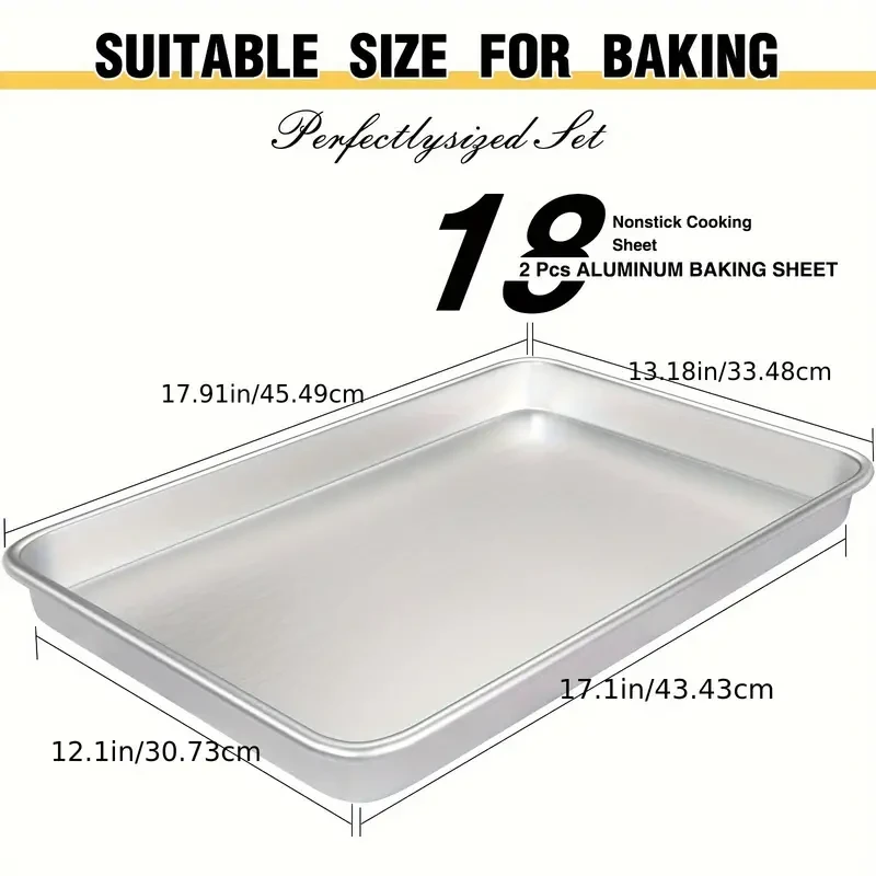 Commercial-Grade Aluminized Steel Baking Trays - Durable, Non-Stick, and Heat Resistant for Perfect Baking Results