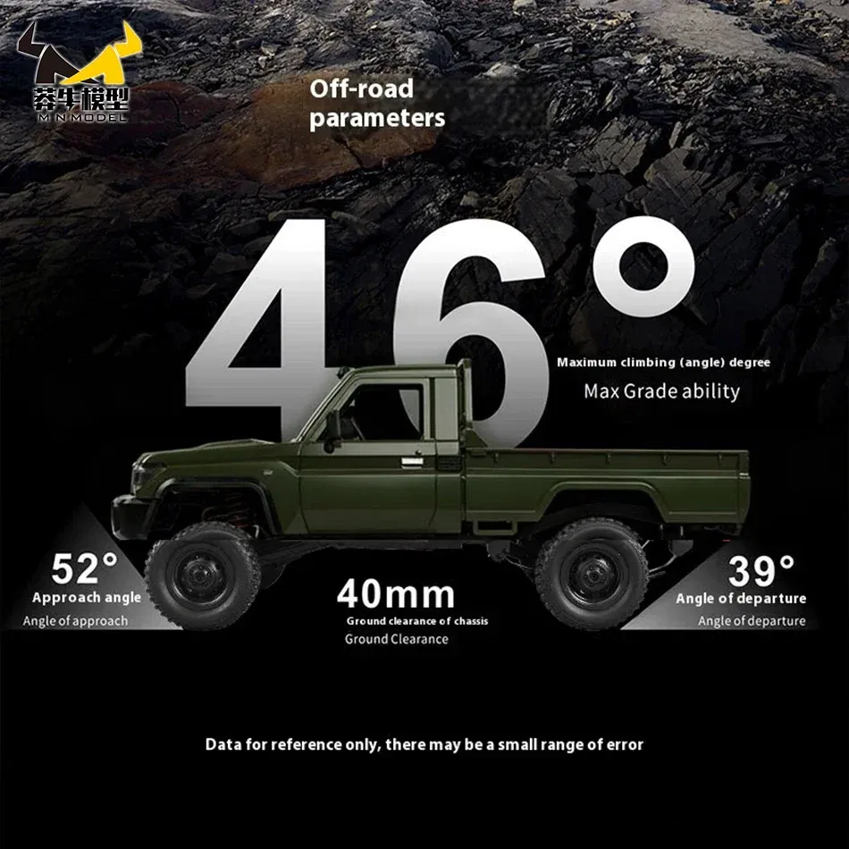 Color: Orange - MN MODEL 1:12 4WD Retro RC Off-road Car All Terrain Vehicle Climbing Truck Rock Crawler Pickup Collection Model Toy for Adult