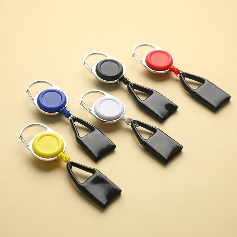 Color: Black - Silicone Sticker Lighter Leash Safe Stash Clip Retractable Keychain Holder Cover Smoking Accessories Smoke Accesoires