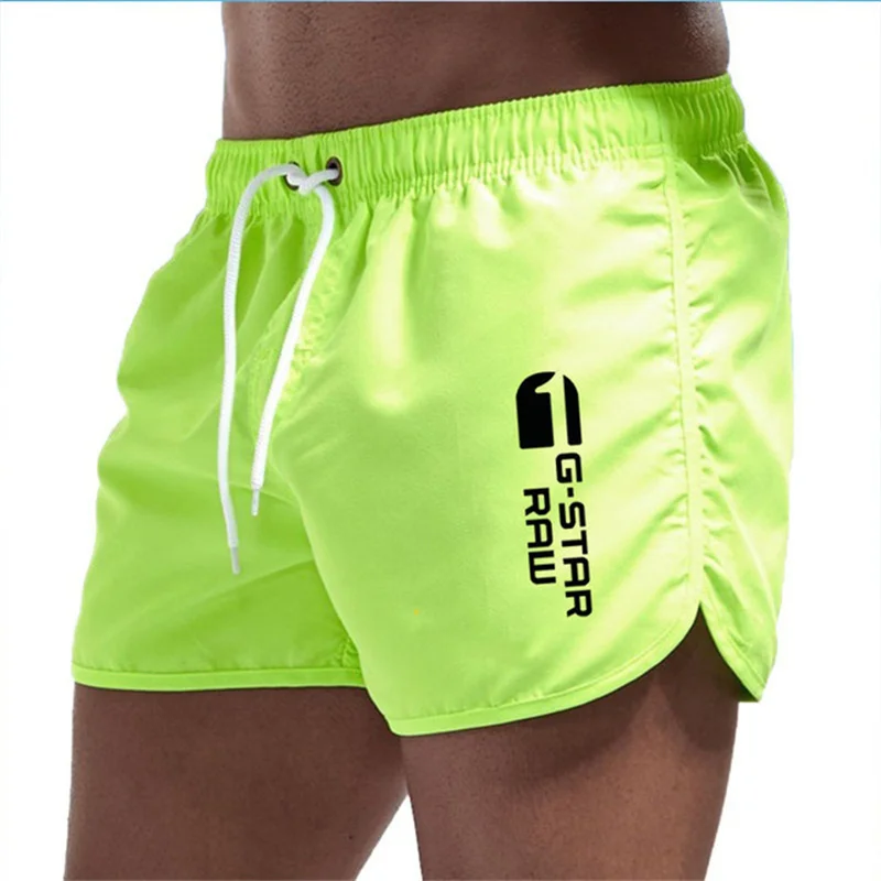 Color: WHITE, Size: S - Summer new men's luxury beach pants clothing quick dry gym jogging sexy shorts vacation casual swimming trunks