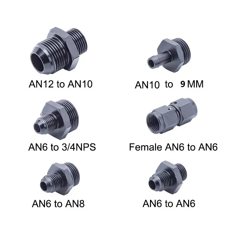 Color: MULTI - Oil Hose Straight Fitting Hose Adapter Oil Cooler Fitting An6 to An6 An8 An10 1/2 1/8 3/8 1/4 NPT 5/16,AN10 AN8 to 9MM M18 M12