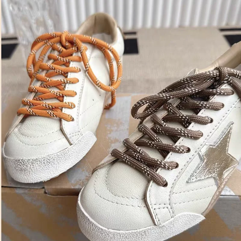 Color: PURPLE, Length: 140cm - Colorful Diagonal Dots Round Rope Shoelaces Coarse Weave Polyester Shoes Laces For Women Men Sports Casual Sneaker DE Tran Shoes