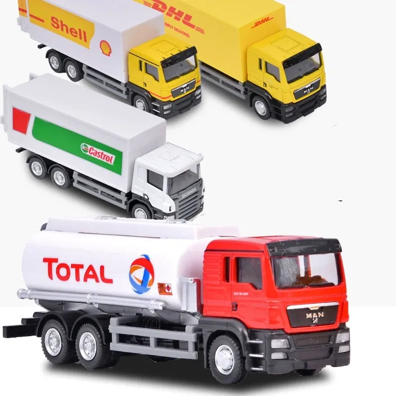 Color: green - MAN Scania Shell Total bp Castrol Oil Tank Truck Simulation Diecasts & Toy Vehicles RMZ city 1:64 Alloy Car Model Gifts For Boys