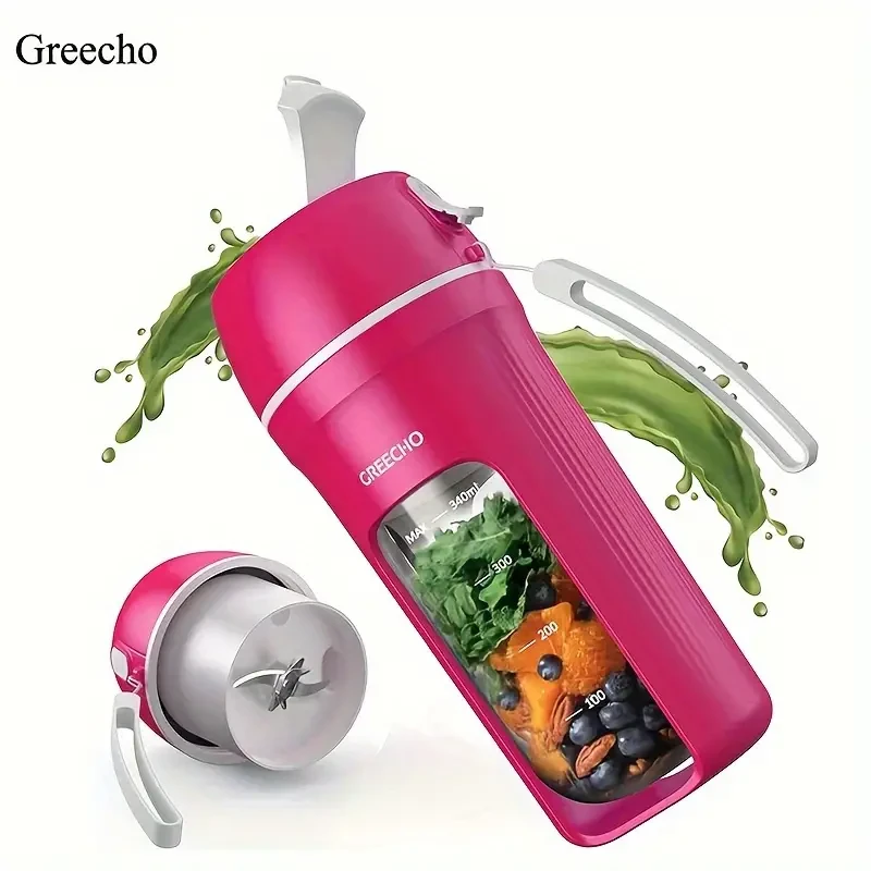 Portable Juice Blender - USB Rechargeable, 12 oz Personal Blender for Shakes and Smoothies