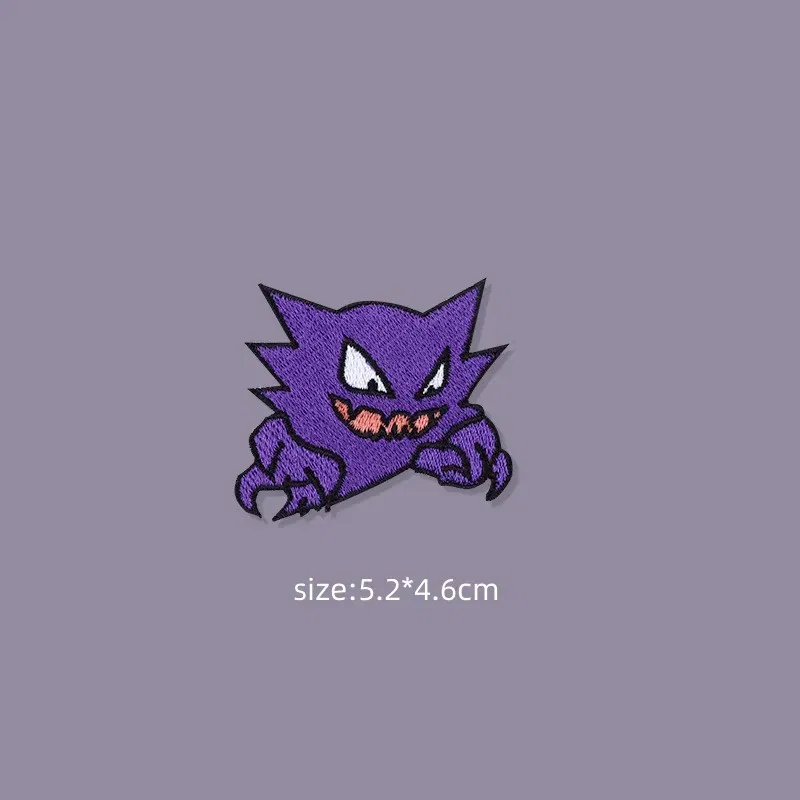 Color: Yellow - Original Pokemon 3 style Gengar Patch DIY Badge Cloth Patch Embroidery Clothing bag sticker Down Jacket Denim Xmas Gift