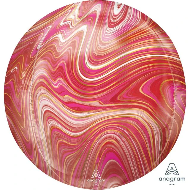 Balloon - Orbz Xl Red & Pink Marblez G20