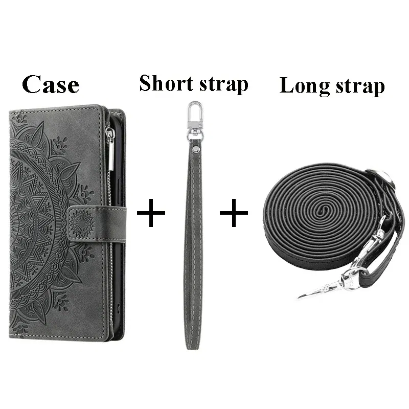 Color: Light Gray, Material: Wood - S24 Ultra S23 Plus S 22 CrossBody Strap Zipper Wallet Case for Samsung Galaxy S22 S23 FE S21 S20 23 24 Ultra Note 20 Book Cover