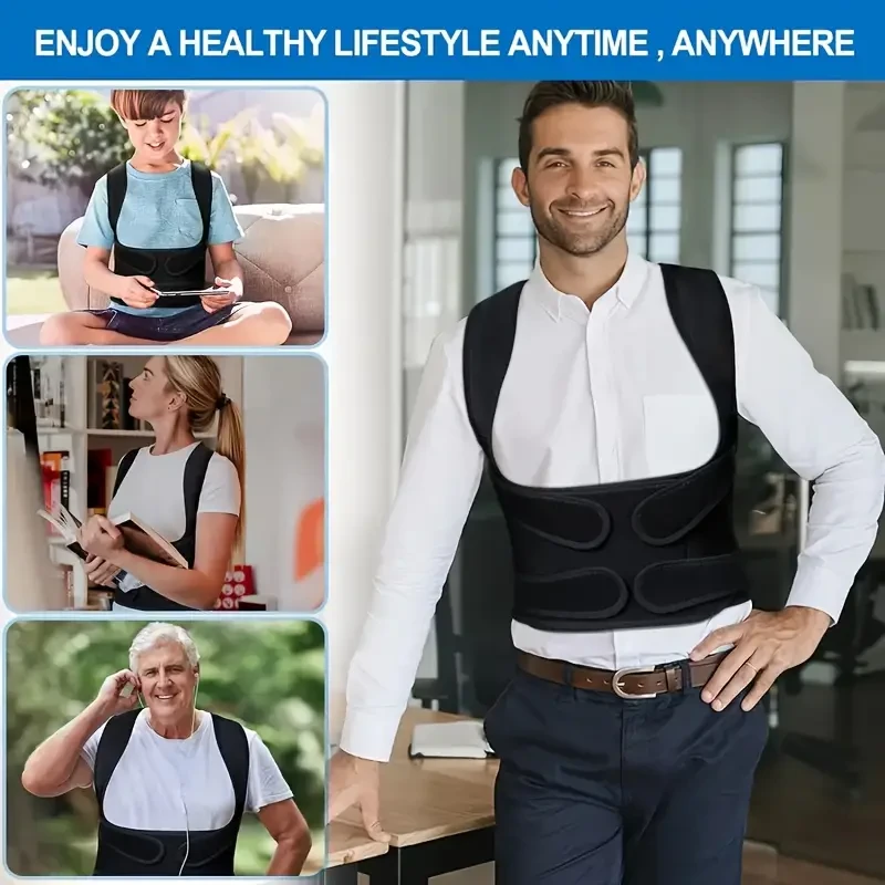 Adjustable Unisex Posture Corrector - Spinal Support for Alignment, Kyphosis & Scoliosis