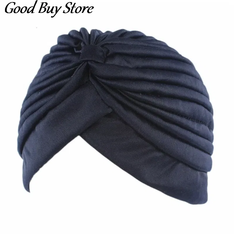 Color: dusty camel - Solid Color Turban Hat Women Muslim Stretch Hijabs Hats Islamic Underscarf Head Wrap Cap Female Plain Headwear Headband Soft