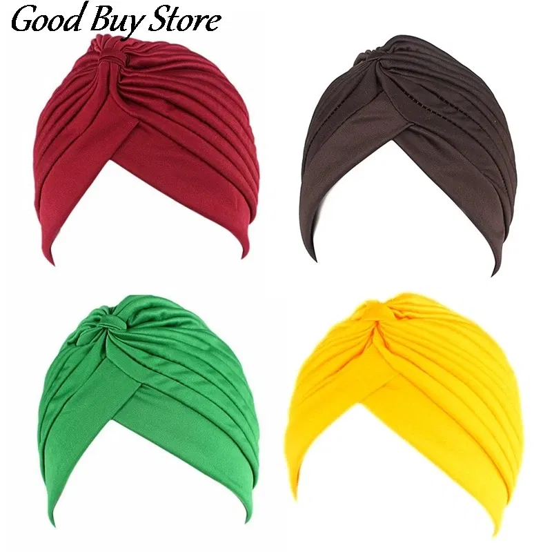 Color: dusty camel - Solid Color Turban Hat Women Muslim Stretch Hijabs Hats Islamic Underscarf Head Wrap Cap Female Plain Headwear Headband Soft