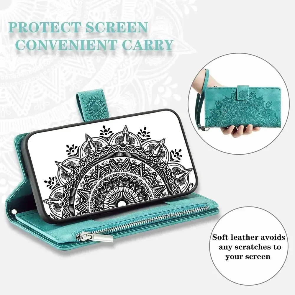 Color: green, Material: aluminum - Capa For Motorola G85 G54 Power G24 G34 G45 5G Flip Case Zipper Leather Book Funda Moto G84 G53 23 G14 13 G04 S G 54 84 73 64 45