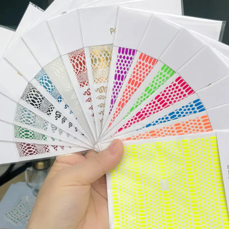 Color: Nickel-Free White - 1PCS New English Alphabet Nail Stickers Multi-Color Laser Reflective Nail Slider Art Cool Text Nail Kit