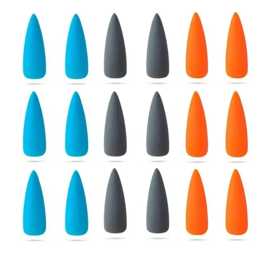 Color: black - Matte False Nails 24PCS  Head Frosted Press Glue on Fake Nail Tips Ballet Detachable Full Cover Artificial Fingernails