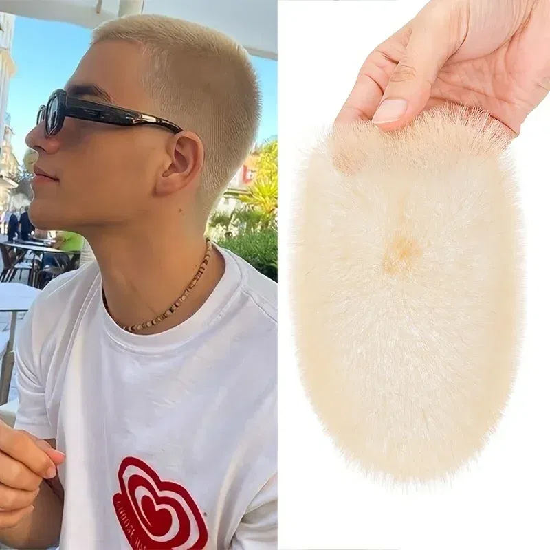 Toupee Color: 30R#, Toupee Density: 110% - PROKYVITY 11g Buzz Short Cut Men's Toupee Human Hair Natural Male Hair Replacement System PU Invisible Extension Hairpiece