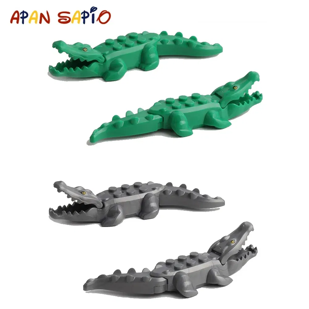 Color: plum - Animal Building Blocks Model Crocodile Leopard Educational Games Figure Brick Toys for Children Kids